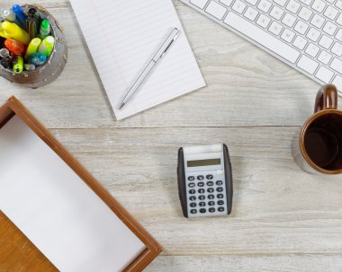 Ev Ofis Masası Üstten Görünüm 