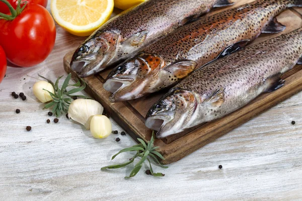Wild Trout being prepared for Cooking — Stock Photo, Image