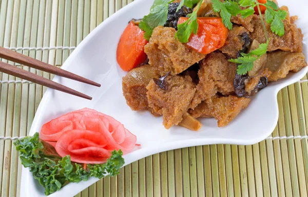 Vers gekookt Chinese Tofu in schotel — Stockfoto