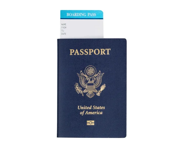 在白色背景上的美国护照 — 图库照片
