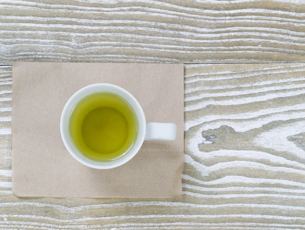 Green Tea on Aged Wood — Stock Photo, Image