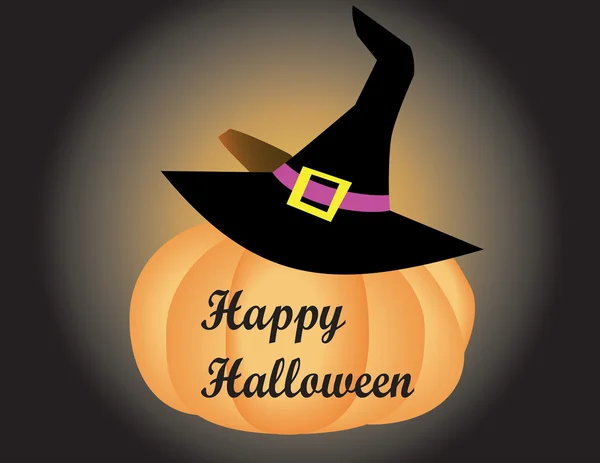 Gelukkig Halloween Pumpkin met hoed — Stockvector
