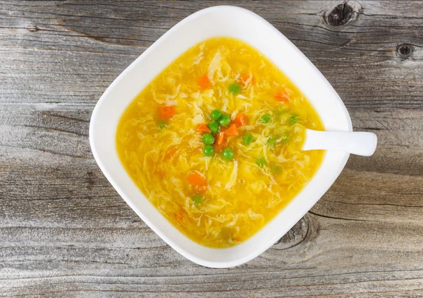 Egg soup dish ready to be served — Stock Photo, Image