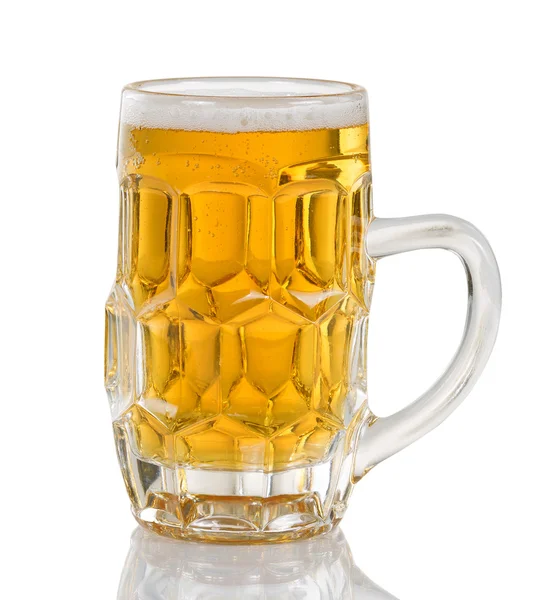 Freshly poured golden beer ready to drink — Stock Photo, Image