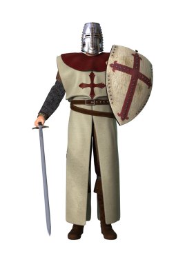 Beyaz üzerine Ortaçağ Knight