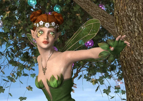 Lente Fairy in fantasie tuin — Stockfoto