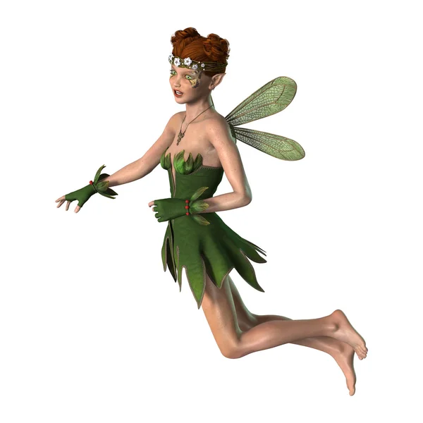 Spring Fairy on White — Stock Photo, Image