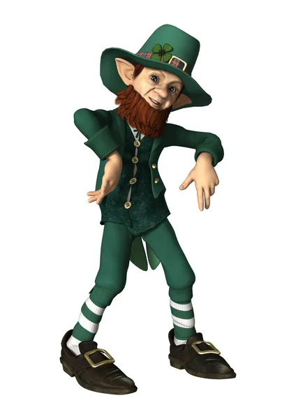 Fantasy Leprechaun on White — Stock Photo, Image