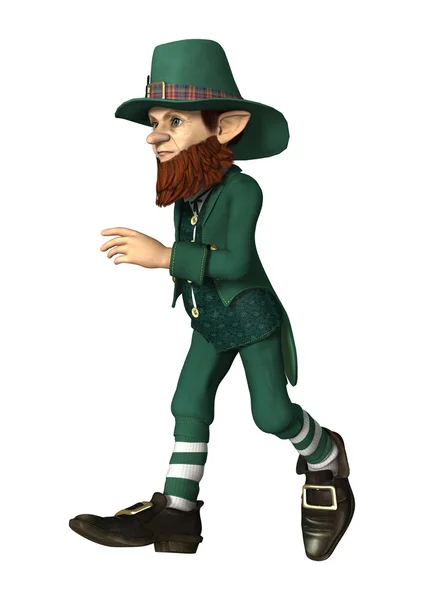 Fantasi Leprechaun di White — Stok Foto