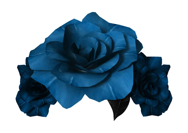 Ilustración 3D Rosas azules en blanco — Foto de Stock