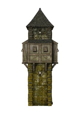 3D çizim Fairytale kule üzerinde beyaz