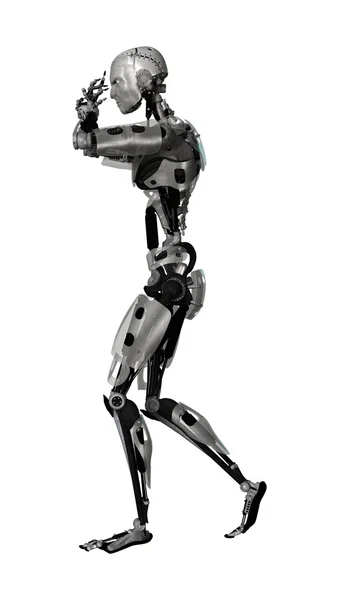 Illustration 3D Cyborg mâle sur blanc — Photo
