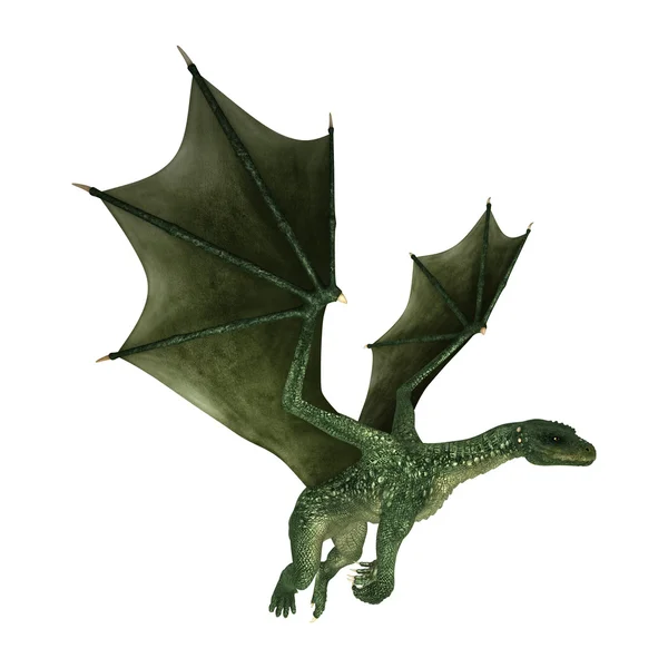 3D çizim fantezi Dragon beyaz — Stok fotoğraf