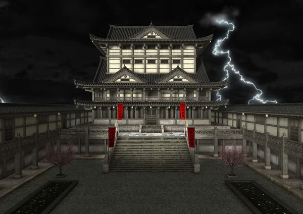 3D Illustration Japanese Temple — Stock Photo, Image