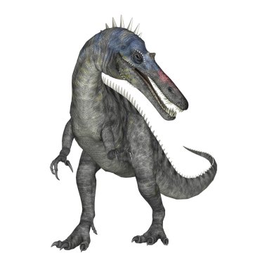 3D render dinozor Suchomimus beyaz