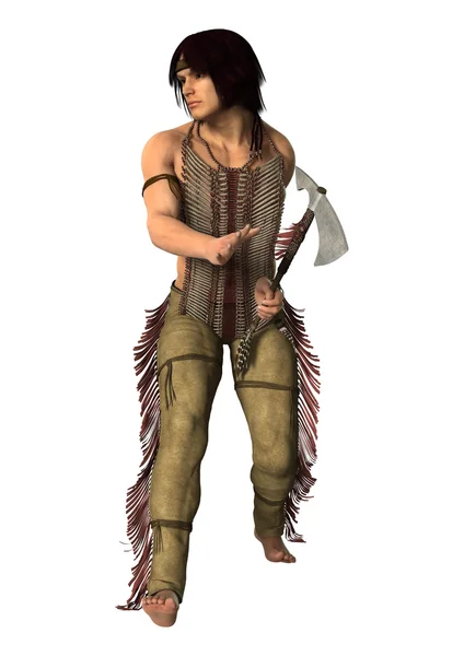 3D rendering Native American Man på vit — Stockfoto