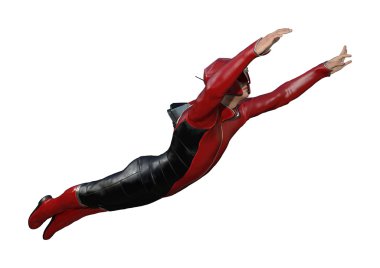 Beyaz 3D render erkek kahraman