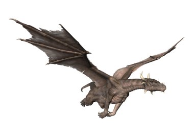 3D render fantezi Dragon beyaz