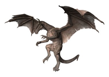 3D render fantezi Dragon beyaz