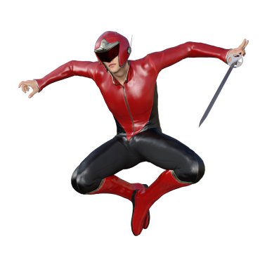 Beyaz 3D render erkek kahraman