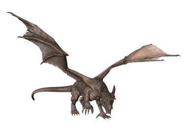 3D render fantezi Dragon beyaz