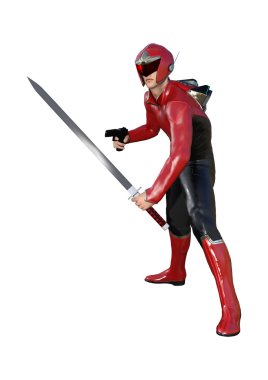 Beyaz 3D render erkek kahraman