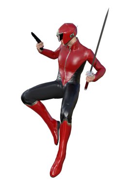 Beyaz 3D render erkek kahraman