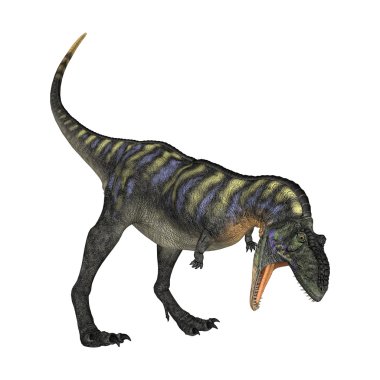 3D render dinozor Aucasaurus beyaz