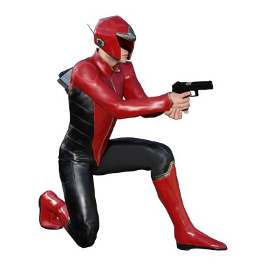 Beyaz 3D render erkek kahraman