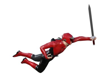 Beyaz 3D render erkek kahraman