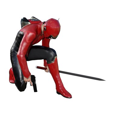 Beyaz 3D render erkek kahraman