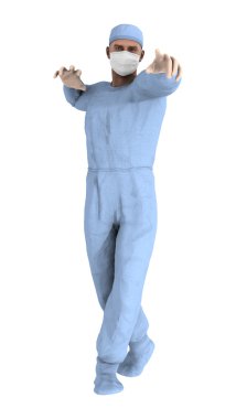 3D render erkek doktor beyaz