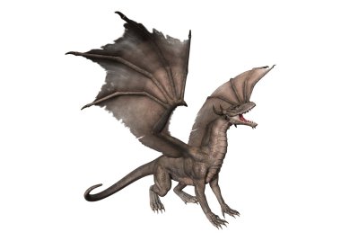 3D render fantezi Dragon beyaz