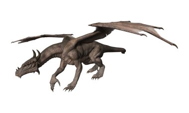 3D render fantezi Dragon beyaz