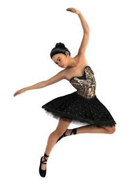 3D render balerin beyaz