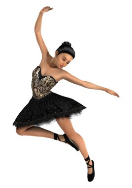 3D render balerin beyaz