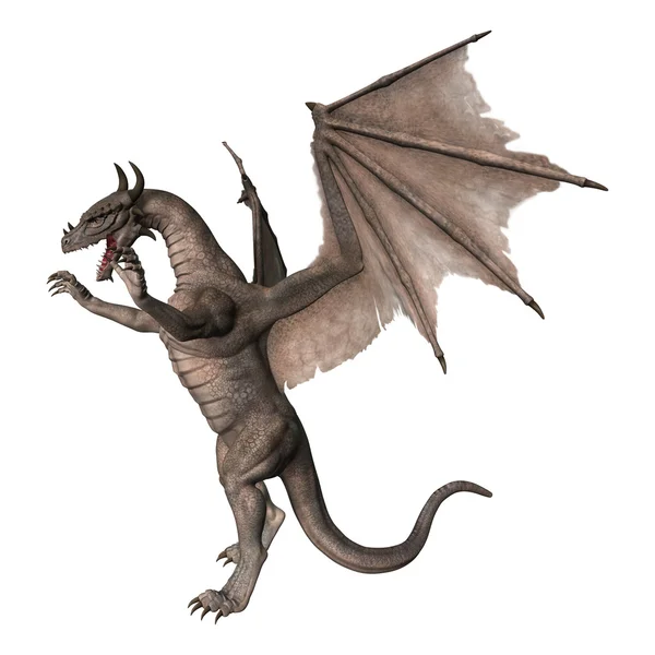 3D render fantezi Dragon beyaz — Stok fotoğraf