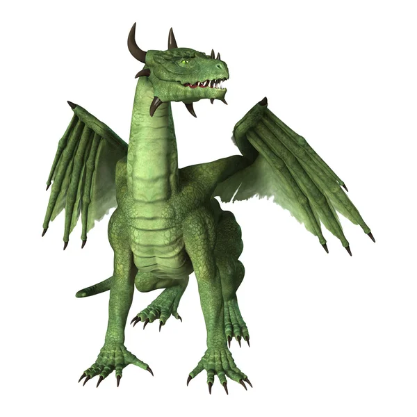 3D render fantezi Dragon beyaz — Stok fotoğraf