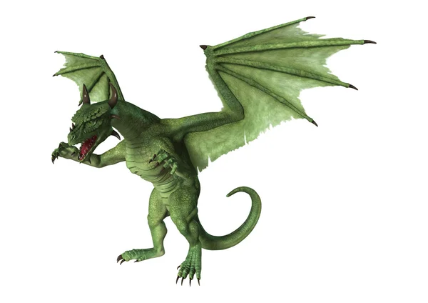 3D render fantezi Dragon beyaz — Stok fotoğraf