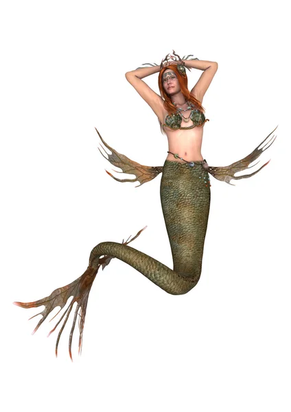 3D rendering Fantasy Mermaid op wit — Stockfoto