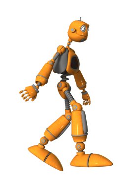 3D render Robot üzerinde beyaz