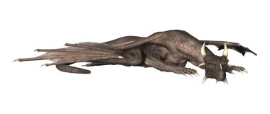 3D render fantezi Dragon beyaz