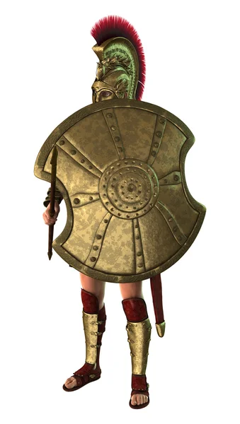 3D Rendering Ancient Greek Soldier on White — Stock Photo, Image