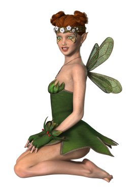 3D render bahar peri beyaz