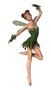 3D render bahar peri beyaz