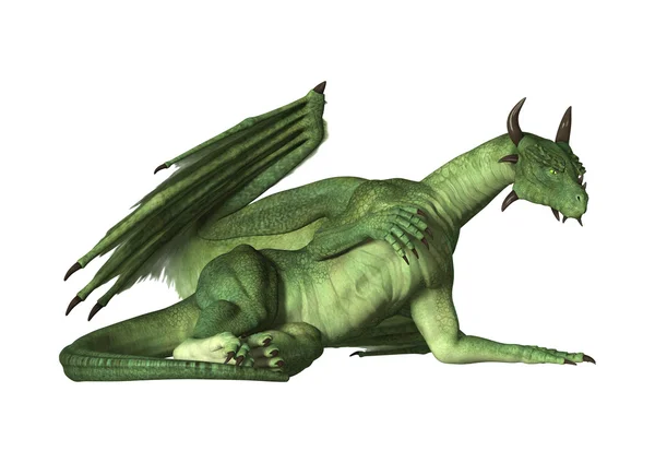 3D Rendering Fantasy Dragon on White — Stock Photo, Image