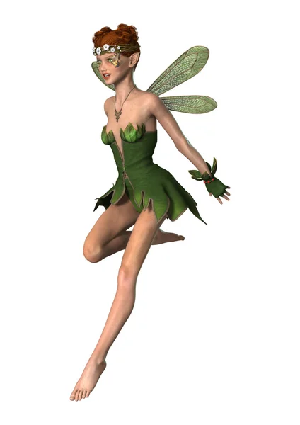 3D rendering voorjaar Fairy op wit — Stockfoto