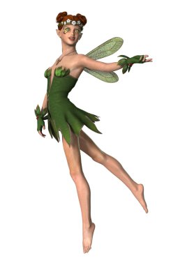 3D render bahar peri beyaz