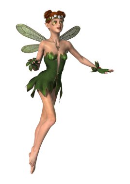 3D render bahar peri beyaz