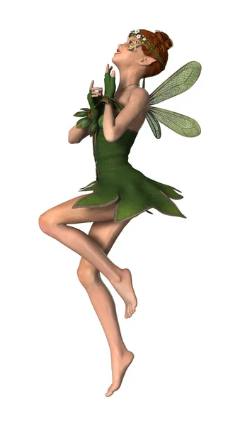 3D Rendering Spring Fairy on White — Stock Photo, Image